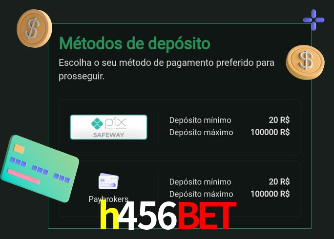 O cassino h456bet oferece uma grande variedade de métodos de pagamento